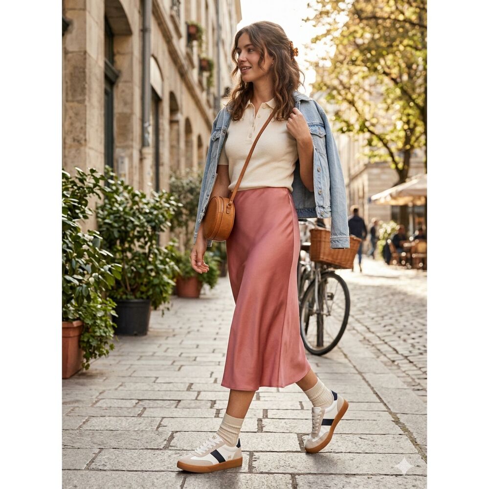 Mango (MNG) Contrast Panel Sneakers Tan Women's 7.5 | Clean Girl | Quiet Luxury - Picture 3 of 8